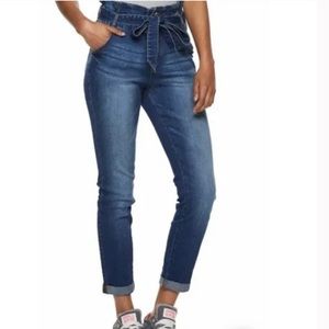 C’est Toi Black Label paper bag belted jeans, Medium